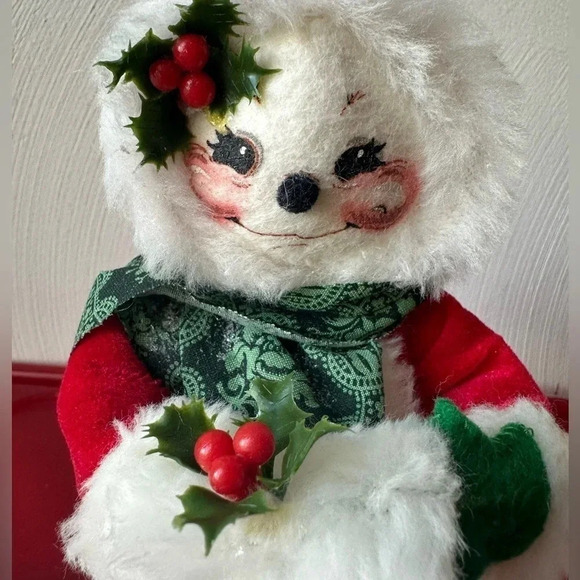Vintage 1993 Annalee Ritz the SnowWoman Christmas Doll w Hand Warmer - Picture 2 of 7